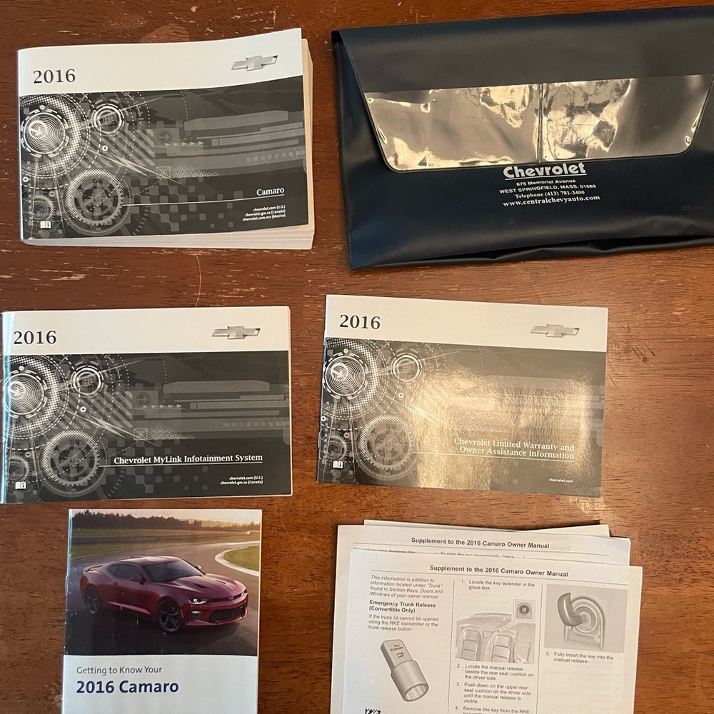 Chevrolet Camaro 2016 RS OEM Owner’s Manual {382 Pages) & More…